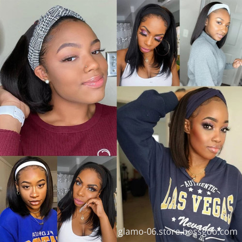 Virgin human hair headband wigs for black women,water wave kinky curly wig headband,virgin mink brazilian hair head band wig